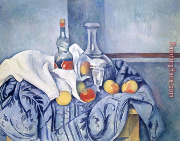 Paul Cezanne Still Life with Peaches And Bottles